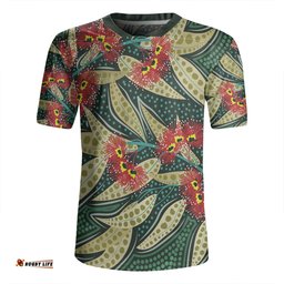 Australia Flowers Aboriginal Aboriginal Dot Art of Australian Native Eucalyptus Plant Rugby Jersey