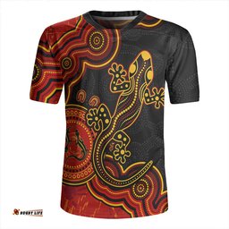 Australia Aboriginal Lizard Dreaming Outback Red Rugby Jersey