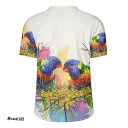 Australia Rainbow Lorikeets Rainbow Lorikeets With Grevillea Flowers Rugby Jersey