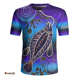 Australia Fishing Aboriginal Fishing Custom Hooked On Fishing With Aboriginal Patterns Rugby Jersey