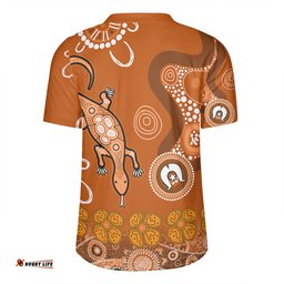 Australia Goanna Aboriginal Indigenous Dot Goanna (Orange) Rugby Jersey