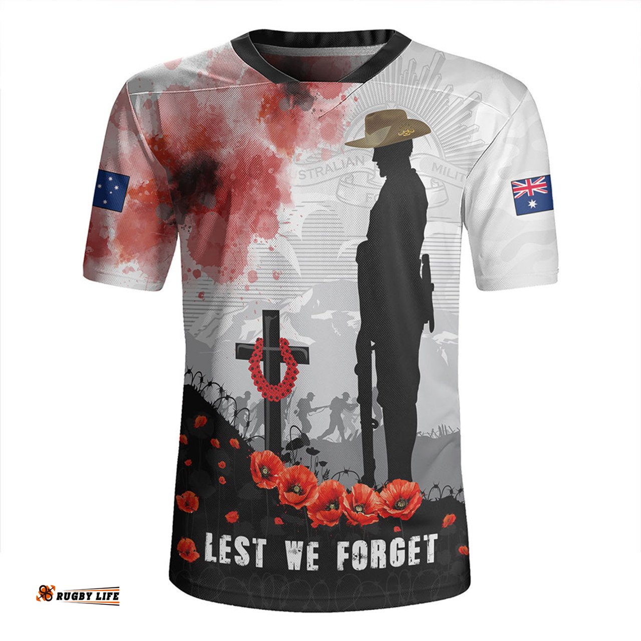Australia Blood And Honor Remembrance Day Tribute Rugby Jersey
