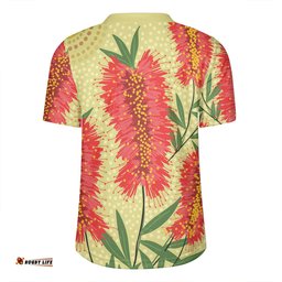Australia Flowers Aboriginal Aboriginal Painting Red Bottle Brush Tree Rugby Jersey