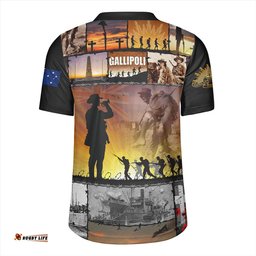 Australia Anzac Day Honoring Gallipoli Heroes Memorial Orange Rugby Jersey