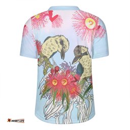 Australia Kookaburra Couple Kookaburra With Eucalyptus Flower Art Rugby Jersey