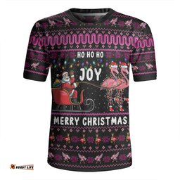 Australia Christmas Custom Aussie Christmas Pink Flamingo Santa Sleigh Rugby Jersey