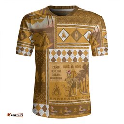 Australia Camping Christmas Xmas Camping With Kangaroo Vintage Rugby Jersey