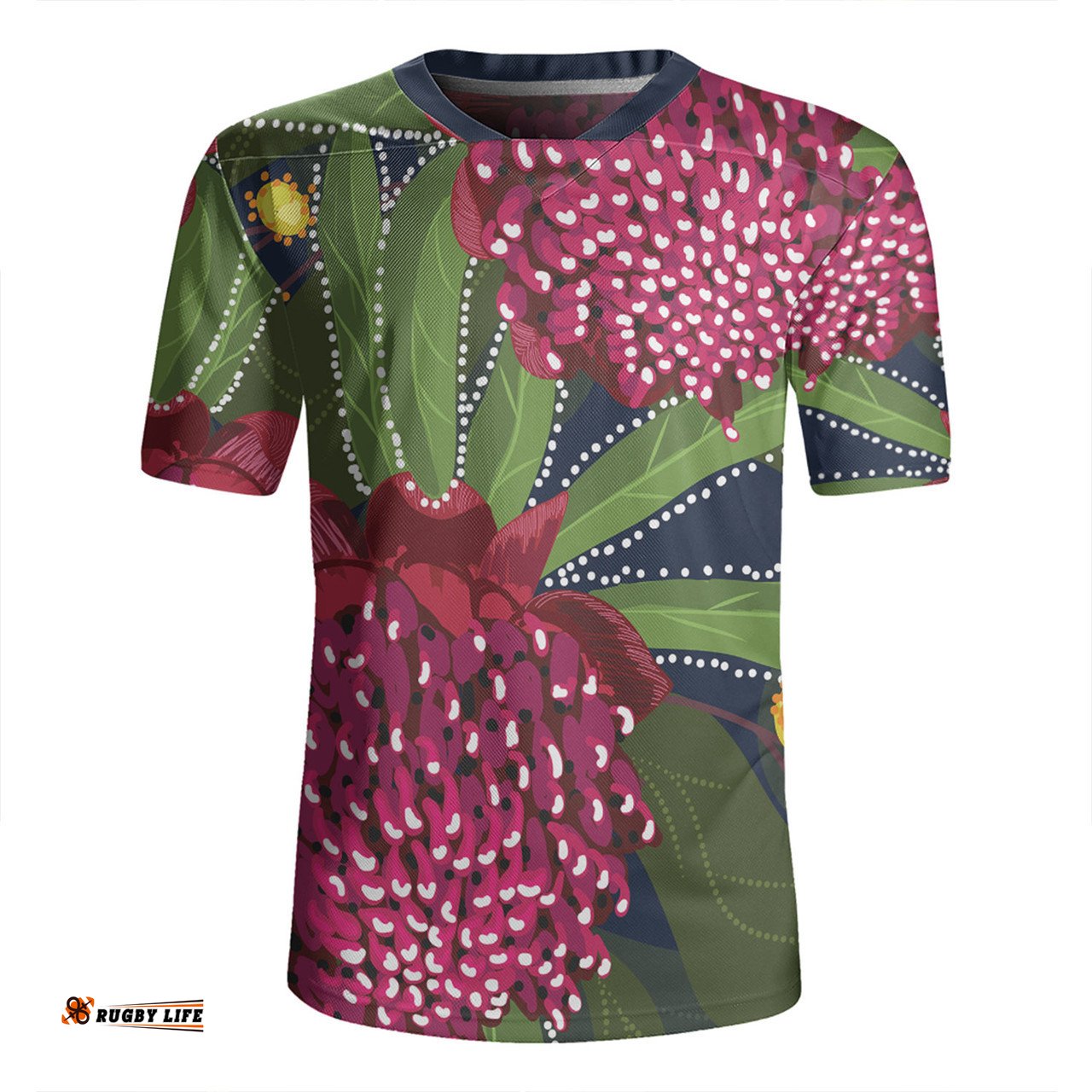 Australia Flowers Aboriginal Australian Waratah Flower Art Rugby Jersey