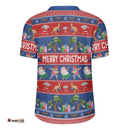 Australia Christmas Custom Tropical Ugly Xmas Santa Dapping And Dancing Rugby Jersey