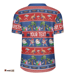 Australia Christmas Custom Tropical Ugly Xmas Santa Dapping And Dancing Rugby Jersey