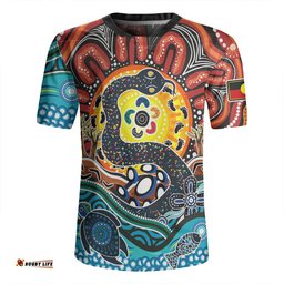 Australia Rainbow Serpent Aboriginal Dreamtime Rainbow Serpent Rugby Jersey