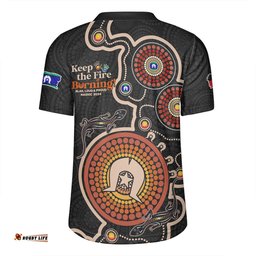 Australia Aboriginal Dot Art Inspired Naidoc Week Keep The Fire Burning! Blak, Loud & Proud Rugby Jersey