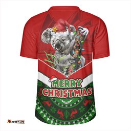 Australia Holiday Koala Merry Christmas Red Rugby Jersey