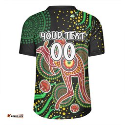 Australia Kangaroo Aboriginal Custom Aboriginal Plant With Kangaroo Colorful Art Rugby Jersey