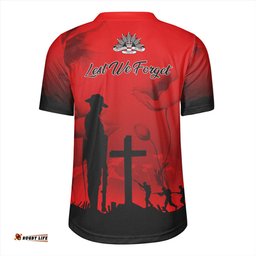 Australia Anzac Day Lest We Forget Red Poppy Rugby Jersey