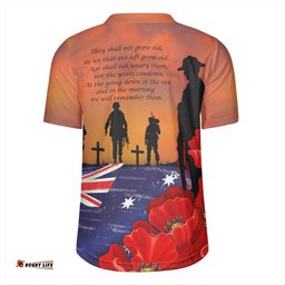 Australia Lest We Forger Soldiers Flag With Poppy Flower Rugby Jersey