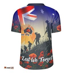 Australia Custom Anzac Day Soldiers With Australia Flag Rugby Jersey