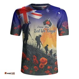 Australia Custom Anzac Day Soldiers With Australia Flag Rugby Jersey