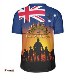 Australia Anzac Flag With Soldiers Sunset Rugby Jersey