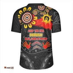 Australia Aboriginal Indigenous Naidoc Week Dreamtime Dot Painting With Flag Rugby Jersey