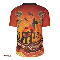 Australia Aboriginal Indigenous Kangaroo With Dot Painting Pattern Rugby Jersey
