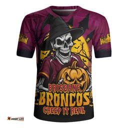 Brisbane Broncos Dark Moon Rugby Halloween Battle Edition Rugby Jersey