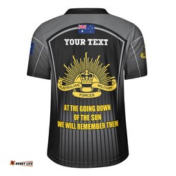 Australia Remembrance Day Lest We Forget Special Black Rugby Jersey