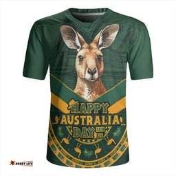 Australia Kangaroo Pride Australia Day Green Rugby Jersey