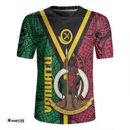 Australia South Sea Islanders Vanuatu Polynesian Flag With Coat Of Arm Rugby Jersey