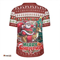 Australia Merry Christmas, Santa Claus Riding A Kangaroo Rugby Jersey