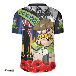 Canberra Raiders United In Spirit Anzac Day Tribute Rugby Jersey