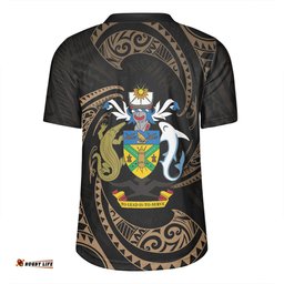 Australia South Sea Islanders Solomon Islands Gold Tribal Wave Pattern Rugby Jersey