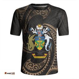 Australia South Sea Islanders Solomon Islands Gold Tribal Wave Pattern Rugby Jersey