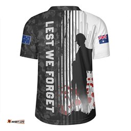 Australia Spirit Of Remembrance Day Lest We Forget Black Rugby Jersey