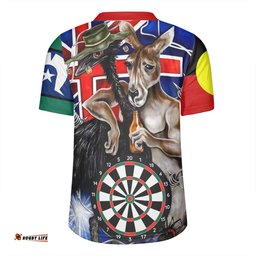 Australia Sport Darts Custom Dart Board And Australia Flag Patterns With Kangaroo Drinking Art Rugby Jersey