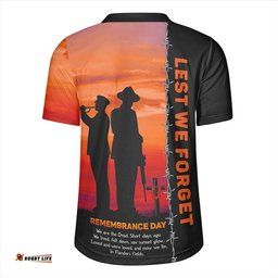 Australia Remembrance Day We Shall Not Forget We Will Remember Them Orange Rugby Jersey