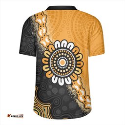 Australia Aboriginal Indigenous Dot Painting Half People Setting Symbols Rugby Jersey
