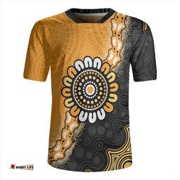Australia Aboriginal Indigenous Dot Painting Half People Setting Symbols Rugby Jersey