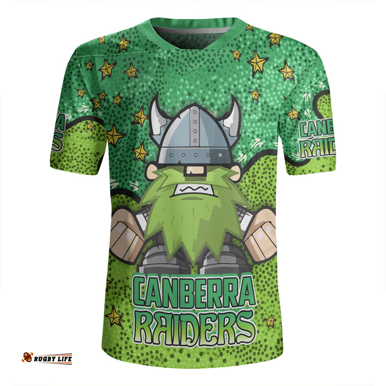 Canberra Raiders Custom Team With Dot And Star Patterns For Tough Fan Rugby Jersey