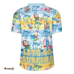 Australia Surfing Christmas Tropical Santa Let's Go Surfing Rugby Jersey