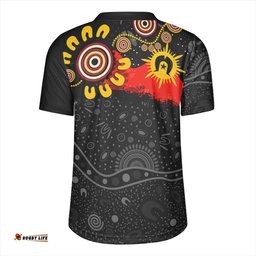 Australia Aboriginal Indigenous Dot Painting With Flag Rugby Jersey