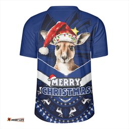 Australia Holiday Kangaroo Merry Christmas Blue Rugby Jersey