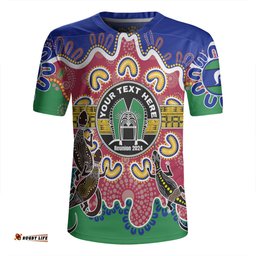 Australia Torres Strait Islands Custom Torres Strait Islanders Dhari With Goannas And Dot Art Reunion Rugby Jersey