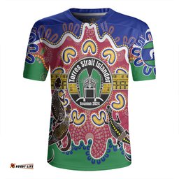 Australia Torres Strait Islands Custom Torres Strait Islanders Dhari With Goannas And Dot Art Reunion Rugby Jersey