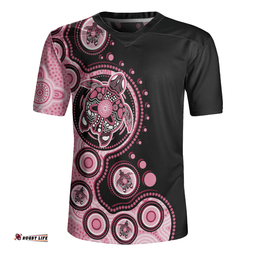 Australia Indigenous Turtle Aboriginal Dot Art Pink Rugby Jersey
