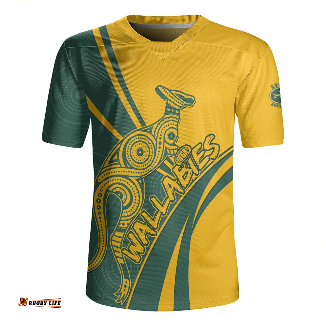 Australia Wallabies Squad Aboriginal Pattern Inspired Rugby Jersey