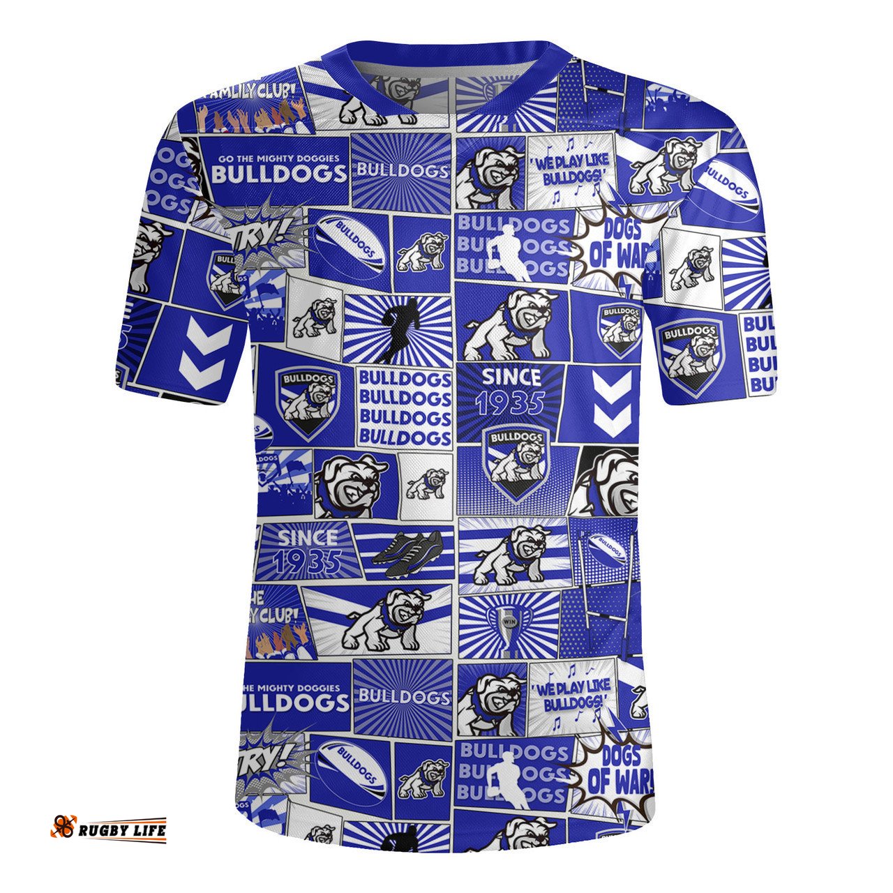 Canterbury Bankstown Bulldogs Team Of Us Die Hard Fan Supporters Comic Style Rugby Jersey