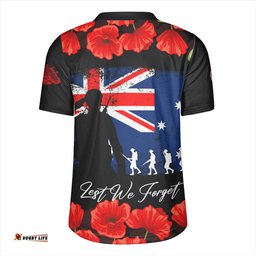 Australia Anzac Day Lest We Forget Grunge Flag Rugby Jersey