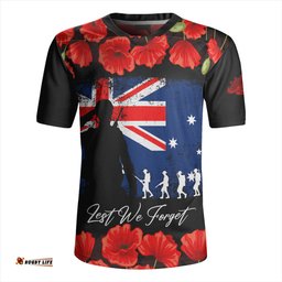 Australia Anzac Day Lest We Forget Grunge Flag Rugby Jersey