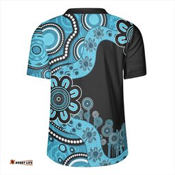 Australia Aboriginal Indigenous Dot Painting Blue Rugby Jersey